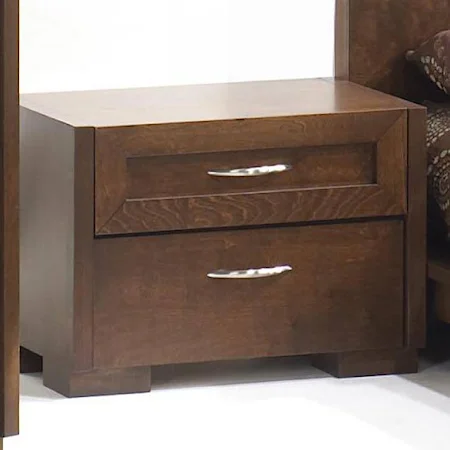 Contemporary 2 Drawer Night Stand